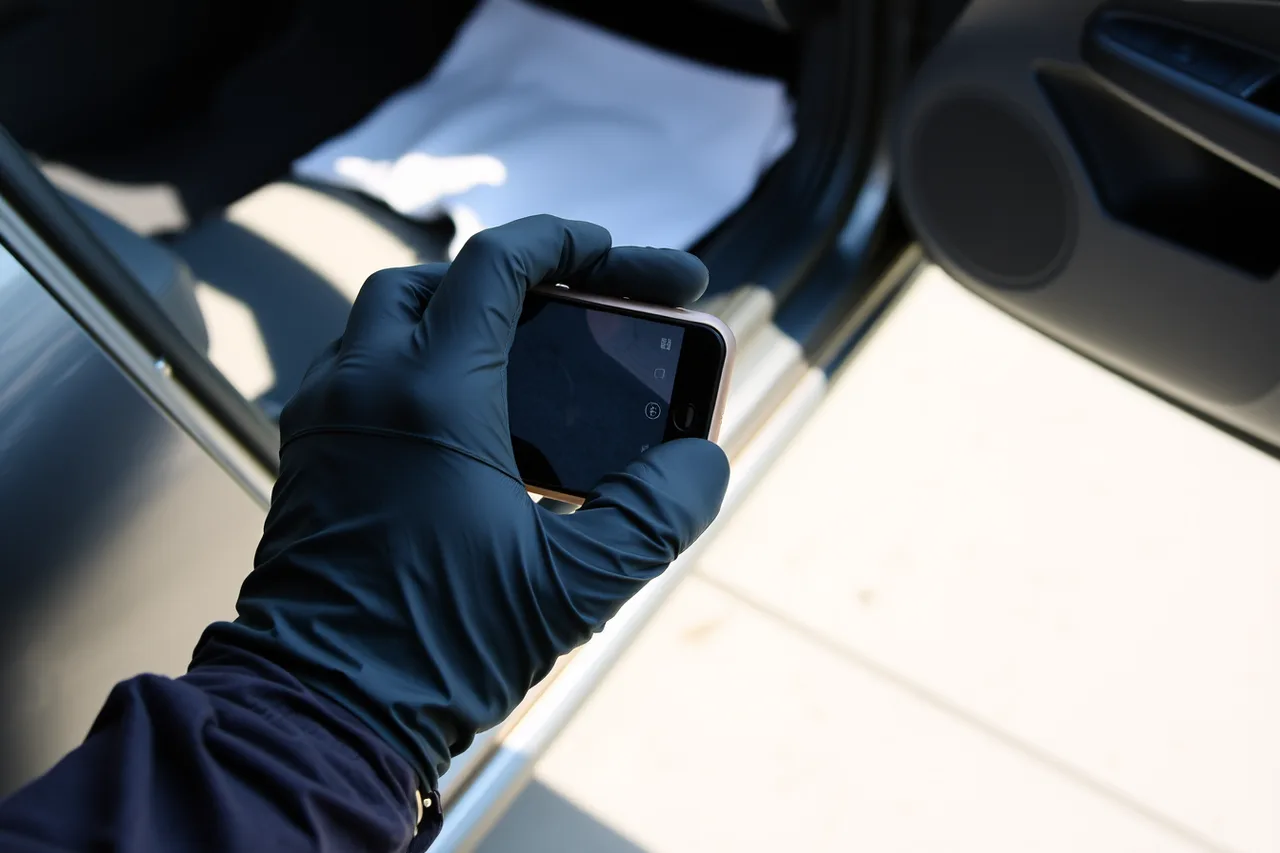 Detailer photographing a car's driver door jamb with a phone (A Monthly Maintenance Package Template for Mobile Detailers)